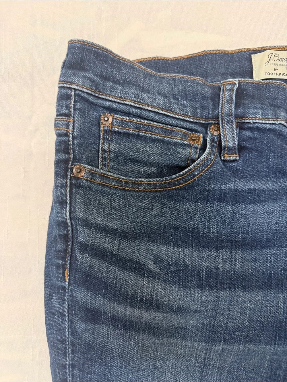 J. Crew Dark Indigo 8” Toothpick Skinny Jeans